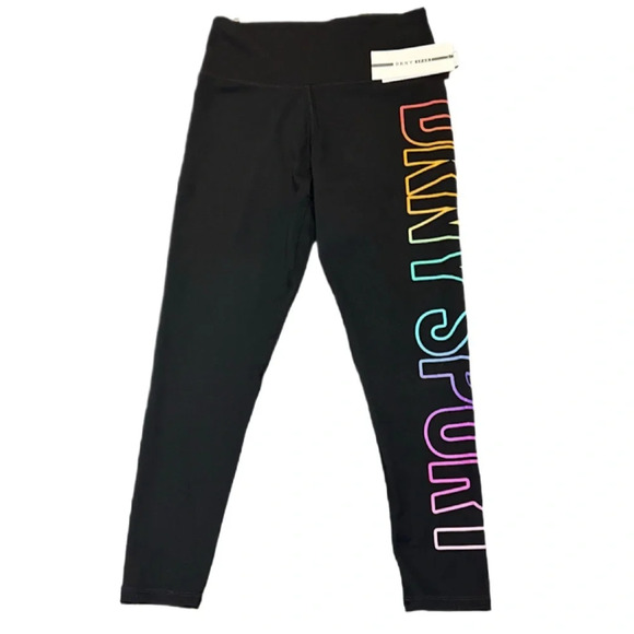 DKNY Women’s Exploded Ombré Logo 7/8
Leggings Black SIZE: SMALL - Picture 4 of 7